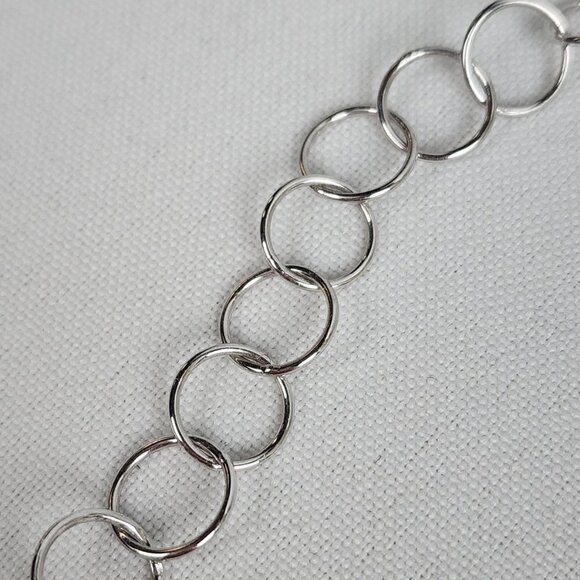 925 Sterling Silver Red Brown Natural Stone Chain Necklace - Picture 4 of 7